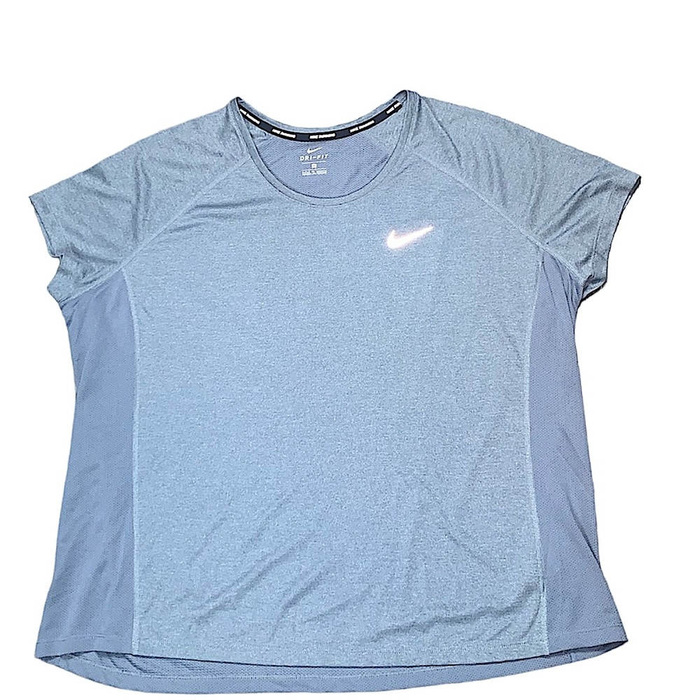 NIKE: Women’s Dri-Fit Gray Short Sleeve Athletic Running Shirt - Size 2X